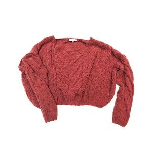 WOVEN HEART size XL rust colored bubble sweater